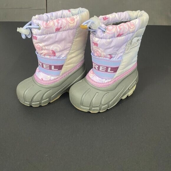 Sorel Cub Purple Lilac Insulated Pull On Snow Winter Boots baby girl Shoe Size 6 - Picture 2 of 13